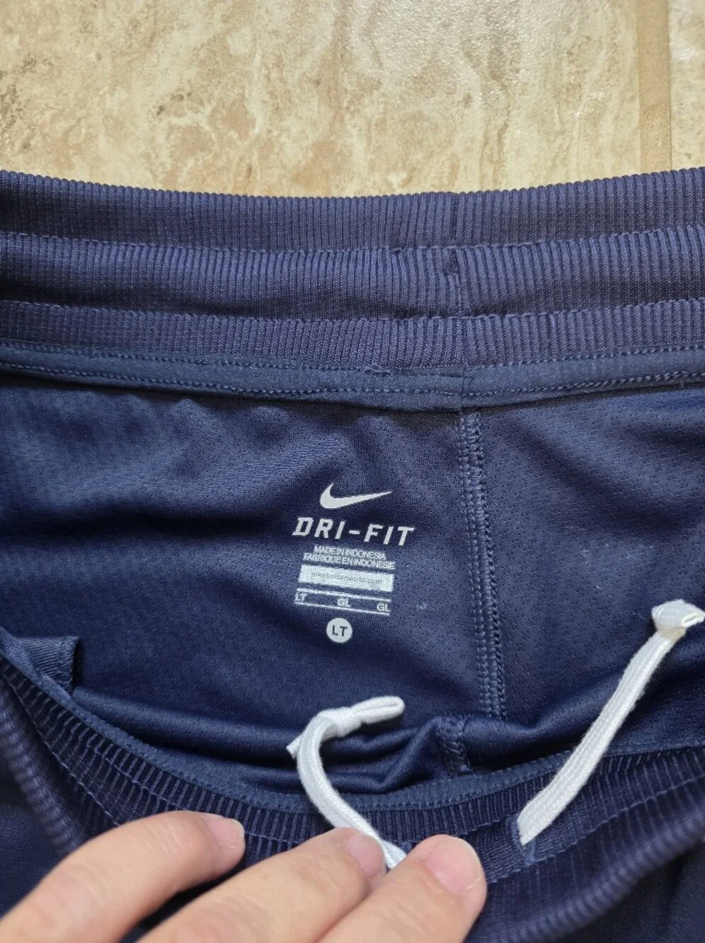 Nike Womens High Rise Tracksuit Bottoms Open Hem Pants Navy Stripe Size Large T